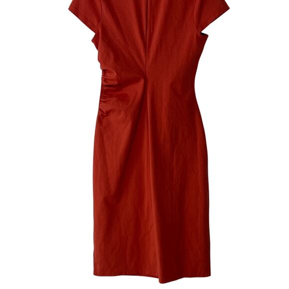 BODEN WOMENS SIZE 10R SIDE RUCHED STRETCH KNIT JERSEY MIDI DRESS RED NEW - Picture 9 of 15